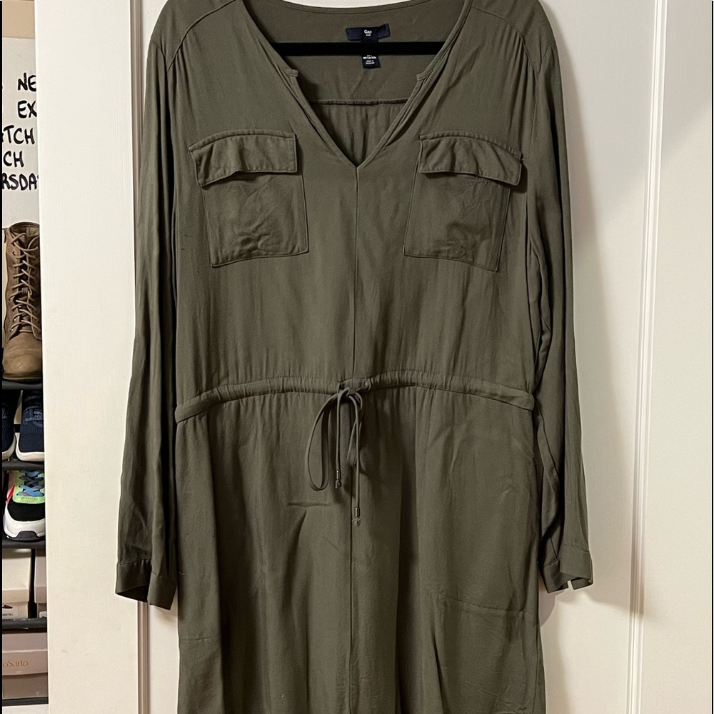 Green Draw String Dress